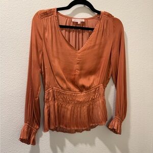 Philosophy SZ S copper long sleeve blouse